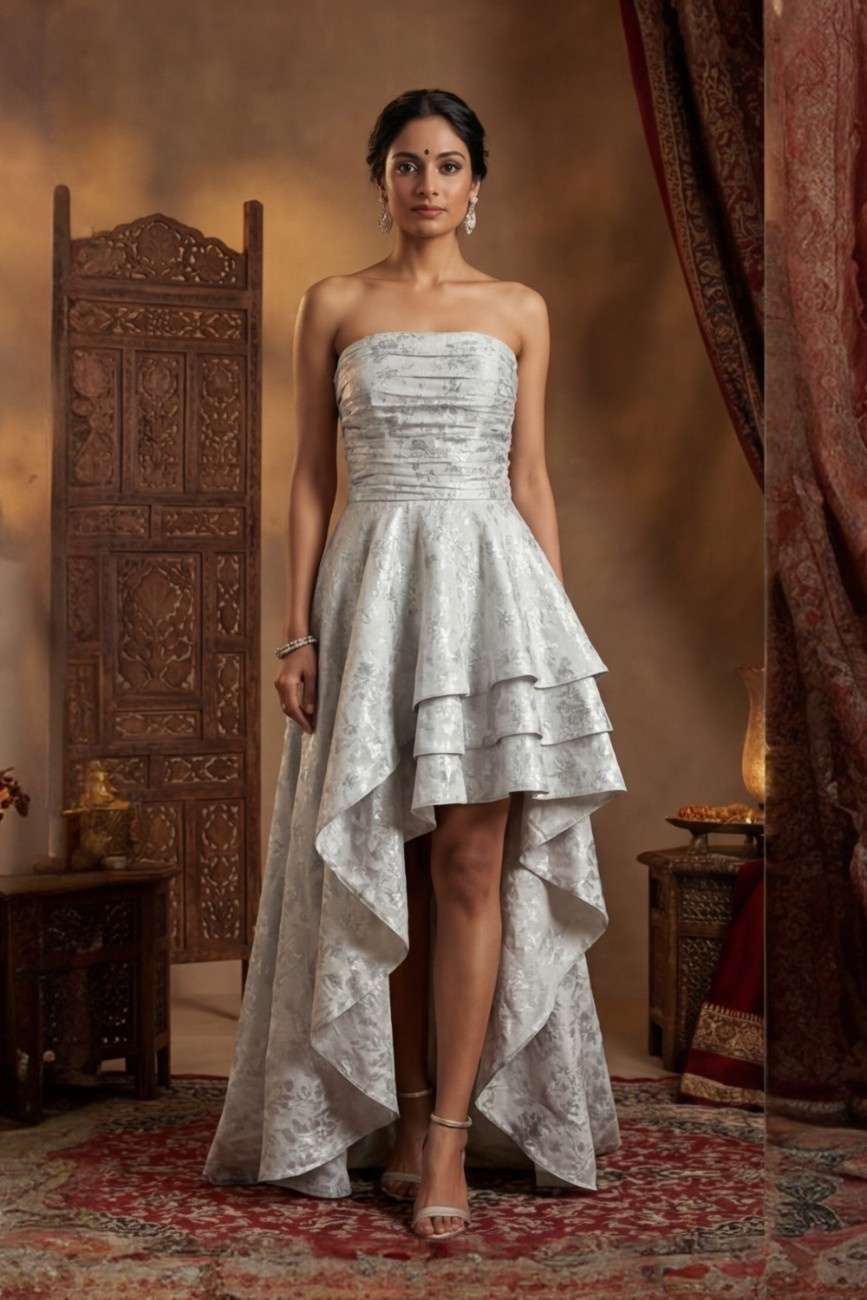 Silver Moonlight High -Low Gown