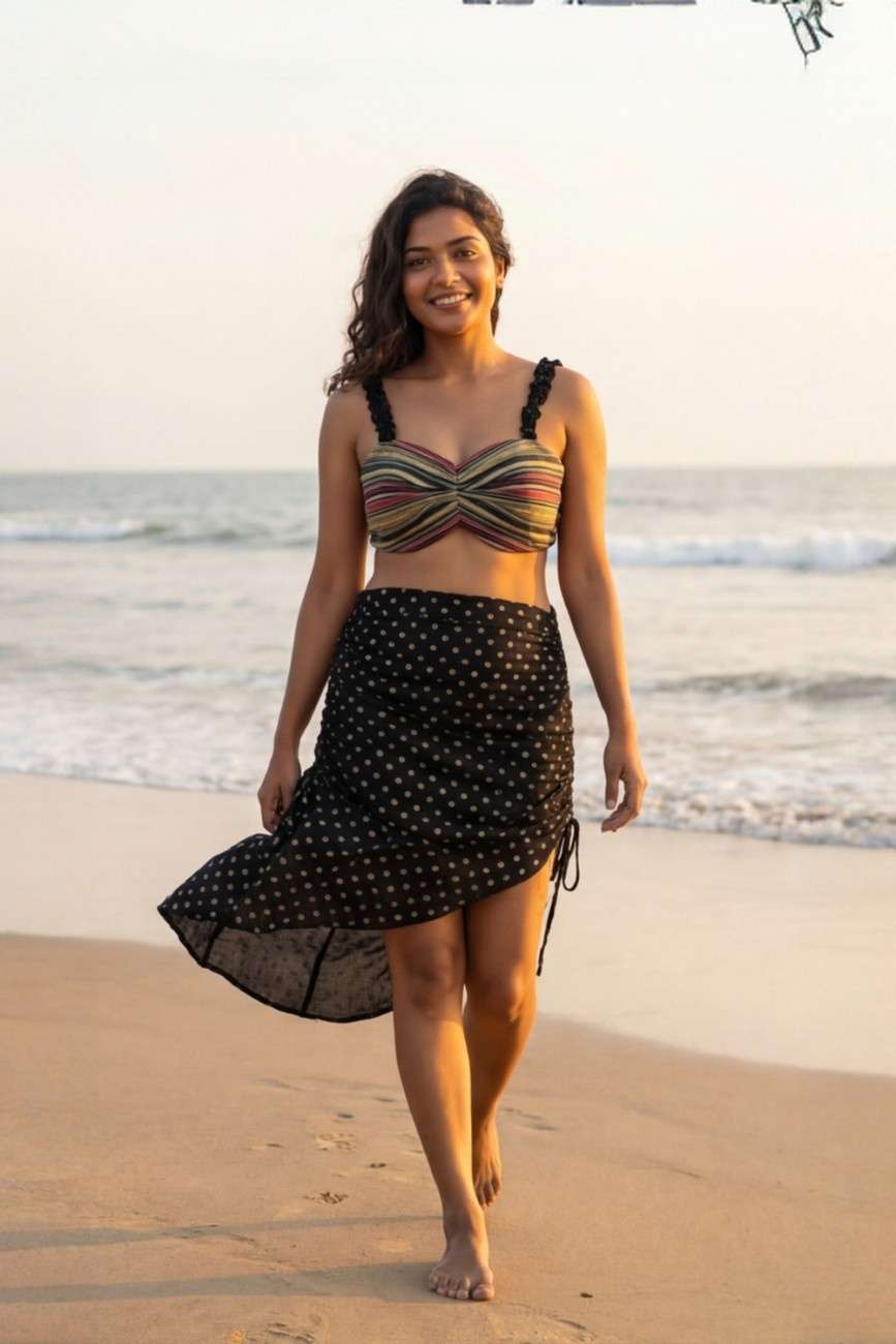 Citrus Bloom Bralette & Tiered Skirt Set